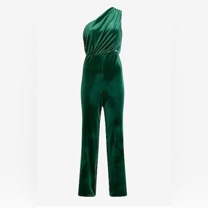 Express Emerald Green One-Shoulder Jumpsuit